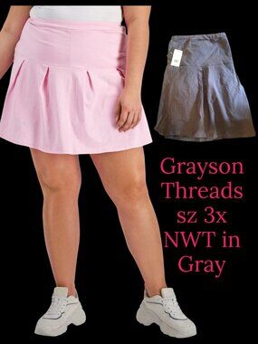 Grayson Threads Mini Skorts in Gray
